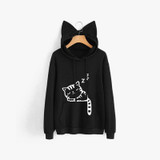 Cute Fashion Outdoor Sports Women Hoodies Sportswear, Size:S(Black)