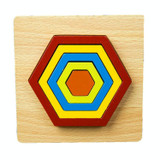 DIY Creative 3D Wooden Puzzle Geometry Shape Puzzle Children Educational Toys(Hexagon)