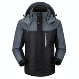 Men Winter Thick Fleece Waterproof Outwear Down Jackets Coats, Size: XXXXL(Black)