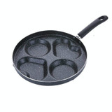 Multifunction Nonstick Frying Pan Aluminium Alloy 4 Units Cookware Fry Egg Pan Pancake Steak Pan for Gas Cooker(11 Inch Round + Heart)