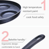 Multifunction Nonstick Frying Pan Aluminium Alloy 4 Units Cookware Fry Egg Pan Pancake Steak Pan for Gas Cooker(11 Inch Round + Heart)