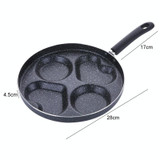 Multifunction Nonstick Frying Pan Aluminium Alloy 4 Units Cookware Fry Egg Pan Pancake Steak Pan for Gas Cooker(11 Inch Round + Heart)