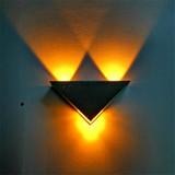 3W Aluminum Triangle Wall Lamp Home Lighting Indoor Outdoor Decoration Light, AC 85-265V(Yellow Light)