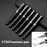 X750 Stationery Stainless Steel Fountain Pen Medium Nib Ink Pens School Oiifice Gift, Nib Size:0.5mm(Gold)