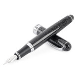 X750 Stationery Stainless Steel Fountain Pen Medium Nib Ink Pens School Oiifice Gift, Nib Size:0.5mm(Fluorescent Black)