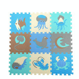 9 PCS Splicing Mobilization EVA Marine Foam Mats Children Educational Toys Puzzle Anti-skid And Anti-fall Crawling Mat(Blue)