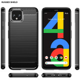 For Google Pixel 4 Brushed Texture Carbon Fiber TPU Case(Black)