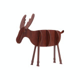 2 PCS Christmas Decorations Wooden DIY Elk Decorations Children Creative Gifts Desktop Decoration, Size:S(Black Walnut)