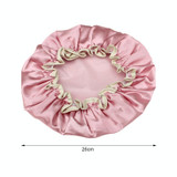 Lovely Thick Women Satin Colorful Double Waterproof Hair Cover Bathing Cap(Pink)