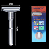 Adjustable Safety Razor Double Edge Classic Mens Shaving Hair Removal Shaver with 5 Blades(Silver Gray)