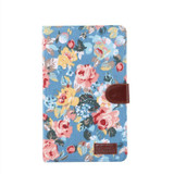 Flower Cloth Texture PC Horizontal Flip Leather Protective Case for Galaxy Tab A 8 (2019) P200 / P205  , with Holder & Card Slots & Wallet & Photo Frame(Blue)