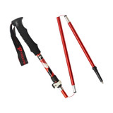 5 Node Portable Foldable Aluminium Alloy Alpenstocks Trekking Poles, Folding Length : 35CM (Red)