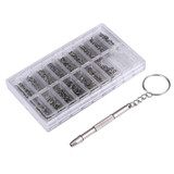 1000 PCS Watch Sunglass Spectacles Screws Nut Repair Kit With a Screwdriver