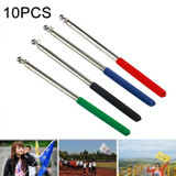 10 PCS 1M 5 Knots Multi-function Telescopic Stainless Steel Rubber Sleeve Teaching Stick Guide Flagpole Signal Flag, Random Color Delivery