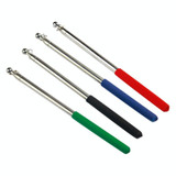 10 PCS 1M 5 Knots Multi-function Telescopic Stainless Steel Rubber Sleeve Teaching Stick Guide Flagpole Signal Flag, Random Color Delivery