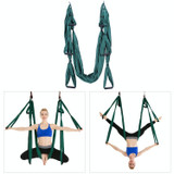 6 Handles Bodybuilding Handstand Inelasticity Aerial Yoga Hammock(Dark Green)