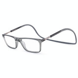 Anti Blue-ray Adjustable Neckband Magnetic Connecting Presbyopic Glasses, +4.00D(Grey)
