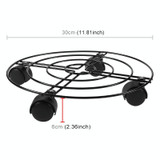 Iron Plant Flower Pot Stand Universal Wheel Moving Round Flower Pot Rack, Diameter: 30cm(Bronze)