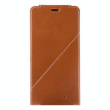 Vertical Flip Genuine Leather Case + QI Wireless Standard Charging Back Cover For Microsoft Lumia 950 XL(Brown)