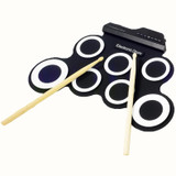 Portable Silicone Hand Roll USB Electronic Drum(Black)