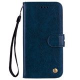 For Xiaomi Redmi 5 Plus Oil Wax Texture Horizontal Flip Leather Case with Holder & Card Slots & Wallet(Blue)