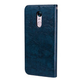 For Xiaomi Redmi 5 Plus Oil Wax Texture Horizontal Flip Leather Case with Holder & Card Slots & Wallet(Blue)