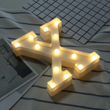 Alphabet X English Letter Shape Decorative Light, Dry Battery Powered Warm White Standing Hanging LED Holiday Light
