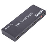 HDMI 4x2 Matrix Switcher / Splitter with Remote Controller, Support ARC / MHL / 4Kx2K / 3D, 4 Ports HDMI Input, 2 Ports HDMI Output