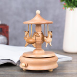 Carousel Shape Home Decor Originality  Wooden Musical  Boxes