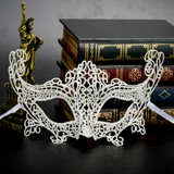 Halloween Masquerade Party Dance Sexy Lady Lace Fox Mask(White)