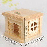 Pet Flat Roof Wooden House Hut Pets Cage for Small Animal Rabbit Hamster