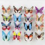 100 PCS Fashion Luminous Butterfly with Double-sided Adhesive Simulation Fridge Magnets Wall Sticker Garden Decoration, Random Color Delivery