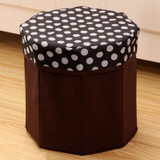 Household Multifunctional Folding Seating Storage Stool(Black)