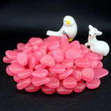 100 PCS Glow in The Dark Garden Pebbles for Walkways & Decoration and Plants Luminous Stones(Pink)