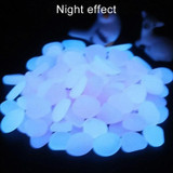 100 PCS Glow in The Dark Garden Pebbles for Walkways & Decoration and Plants Luminous Stones(Dark Purple)