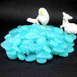 100 PCS Glow in The Dark Garden Pebbles for Walkways & Decoration and Plants Luminous Stones(Baby Blue)