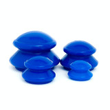 4 Cups / Set Health Care Body Massage Cupping Therapy Anti Cellulite Silicone Vacuum Cups(Blue)