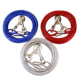 Double-end Steel Wire Rope Pet Dogs 2 in 1 Traction Rope Pet Walking Leads With Handle, Length: 5m,Random Color Delivery