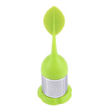 4 PCS Food Grade Leaf Silicone Make Tea Bag Stainless Steel Tea Strainers, Random Color Delivery