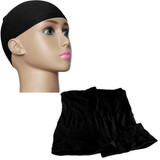 20 PCS High Elastic Silk Socks Fake Hair Net Wig Liner Caps Snood Mesh, B(Black)