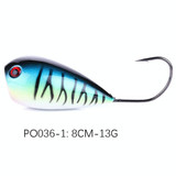 HENGJIA PO036 8cm/13g Big Mouth Single Hook Hitting Water Wave Hard Bait Lure Outdoor Fishing Gear Lure Fishing Bait Fishing Tackle (PO036-1)