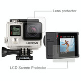 Ultra Clear LCD Screen Protector + Housing Glass Lens Protector Film for GoPro HERO4 Silver Camera