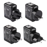 PULUZ 2 Ports USB 5V (2.1A + 2.1A) Wall Charger Set with Removable International UK + EU + US + AU Plug Travel Power Adapters for GoPro HERO4 Session /4 /3+ /3 /2 /1