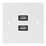 Dual USB 2.0 Female Plugs Home Wall Charger Plate Wall Plate Panel