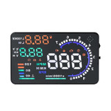 A8 5.5 inch Car OBDII HUD Warning System Vehicle-mounted Head Up Display Projector with LED, Support Fuel Consumption & Over Speed Alarm & Water Temperature & Fault Diagnosis