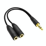 3.5mm Male to Dual 3.5mm Female Earphone Splitter adapter, Length: Approx 25cm