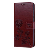 Rose Embossed Horizontal Flip PU Leather Case for Samsung Galaxy A9 (2018) , with Holder & Card Slots & Wallet (Brown)