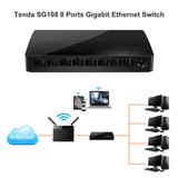 Tenda SG108 100/1000M Desktop Network Switch 8 Port Gigabit Desktop Switch Ethernet Switch LAN Hub(US Plug)