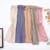 Summer Ice Silk Drooping Wide-Leg Pants High-Waisted Loose Straight Leg Lounge Pants, Size: L(Khaki)