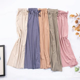 Summer Ice Silk Drooping Wide-Leg Pants High-Waisted Loose Straight Leg Lounge Pants, Size: XL(Khaki)
